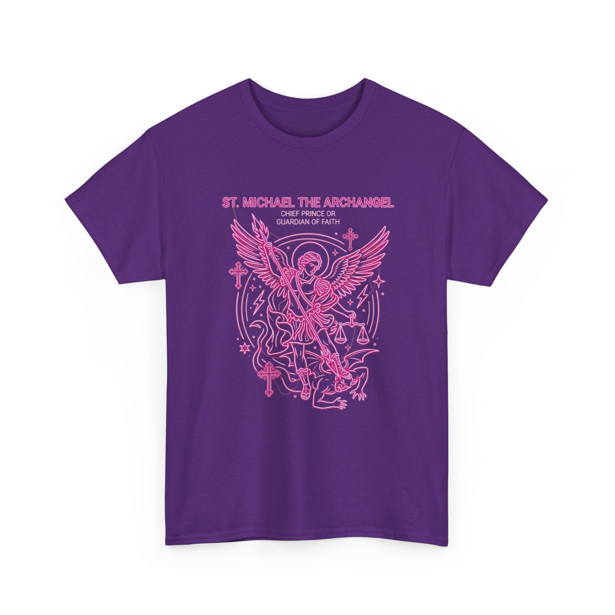 St. Michael Archangel Graphic Tee — Pink Warrior Angel Design