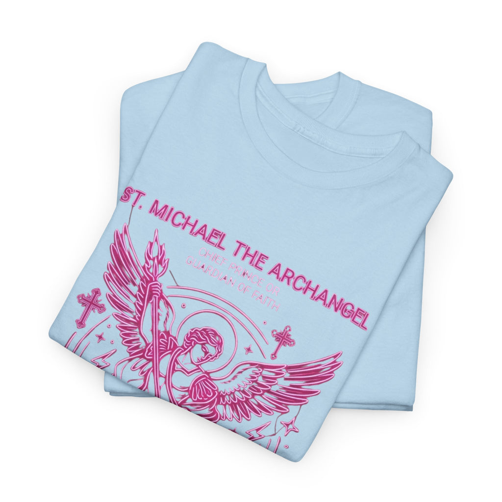 St. Michael Archangel Graphic Tee — Pink Warrior Angel Design