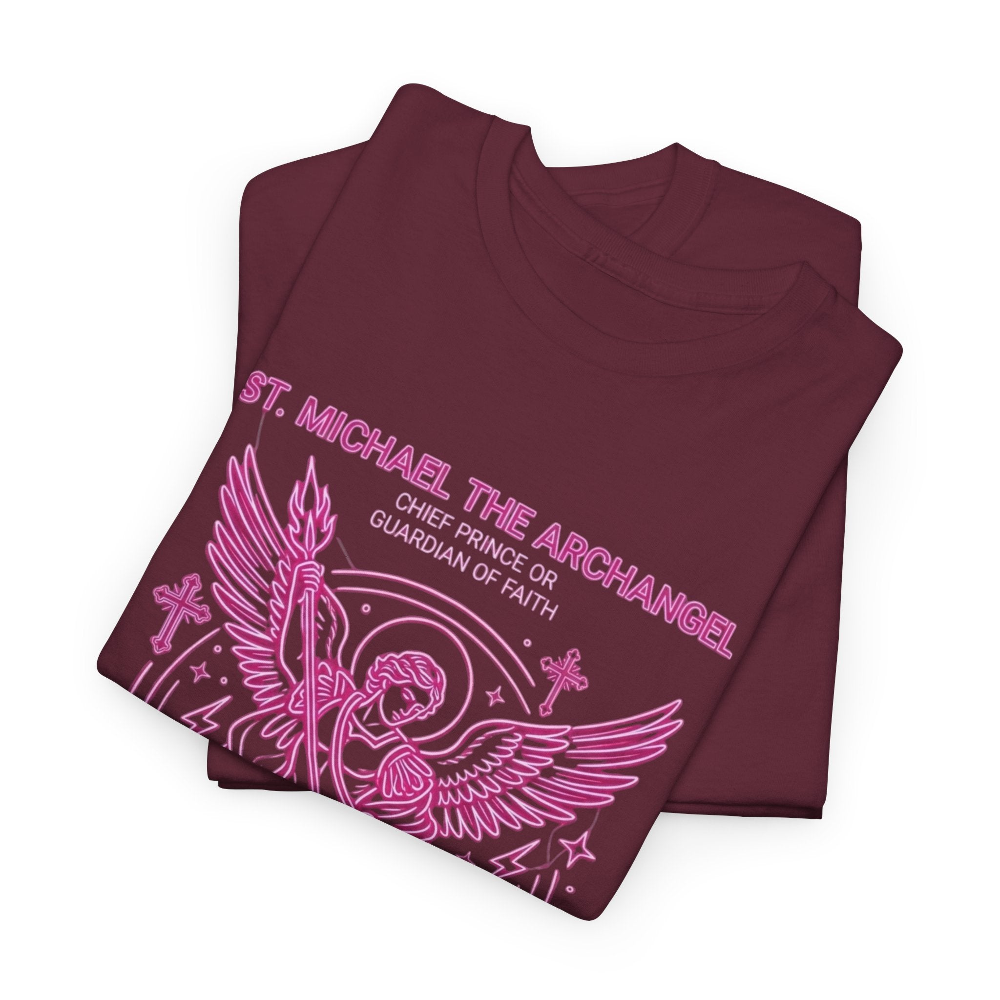 St. Michael Archangel Graphic Tee — Pink Warrior Angel Design