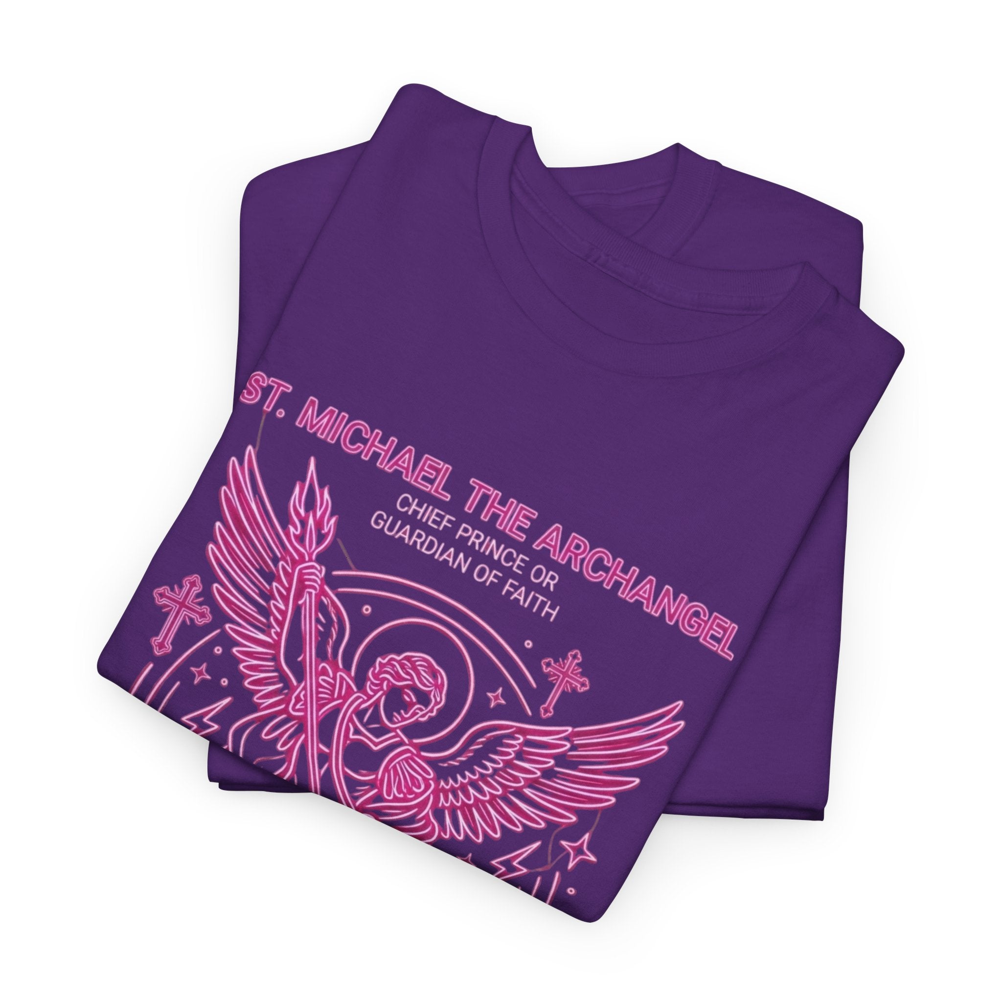 St. Michael Archangel Graphic Tee — Pink Warrior Angel Design
