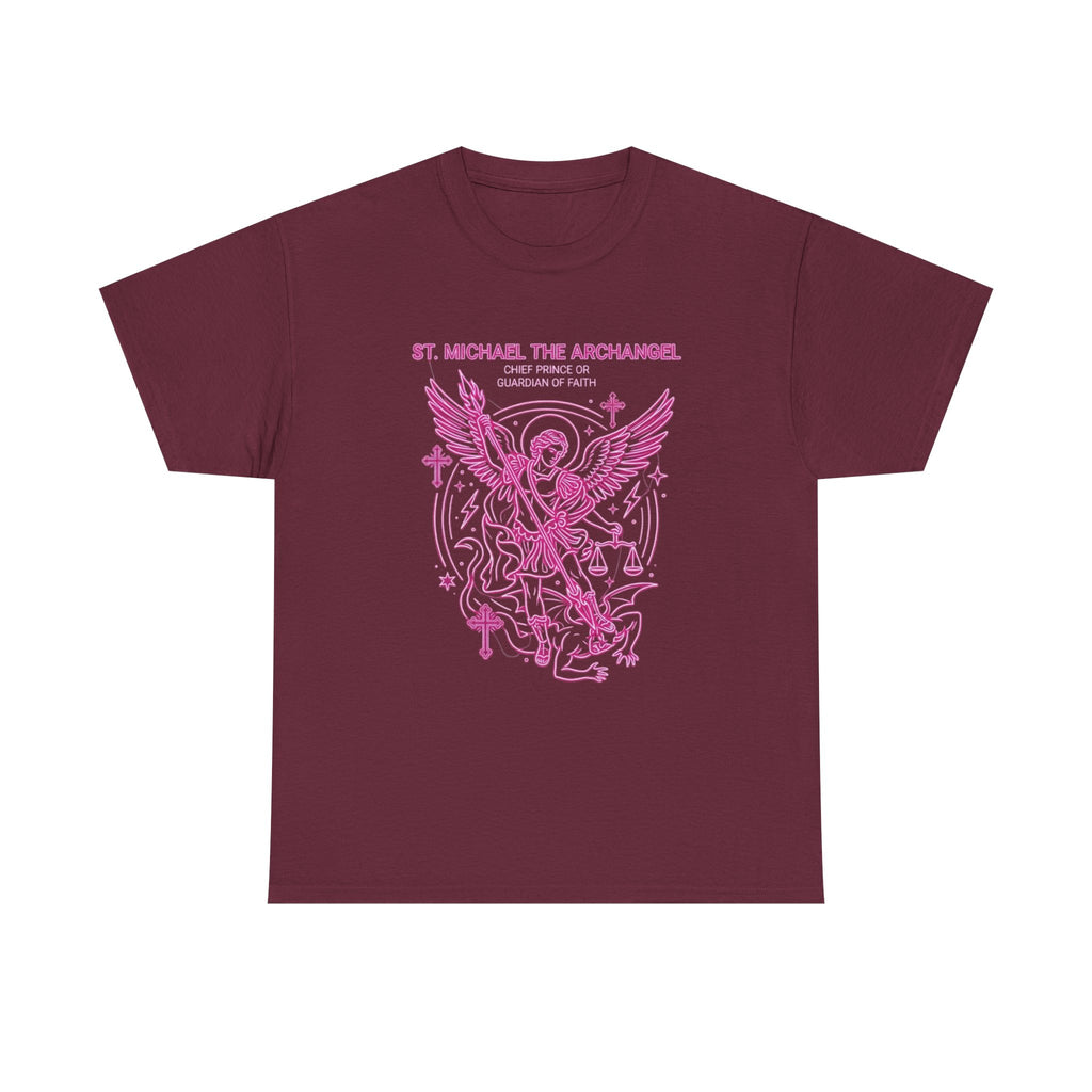 St. Michael Archangel Graphic Tee — Pink Warrior Angel Design
